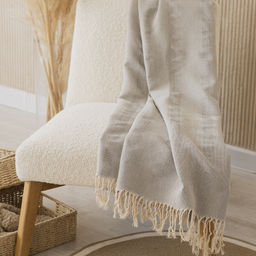 Плед хлопковый 140х200 серый