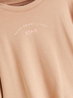 Bisiklet Yaka Bask?l? K?z Bebek Sweatshirt ve Tayt 2li