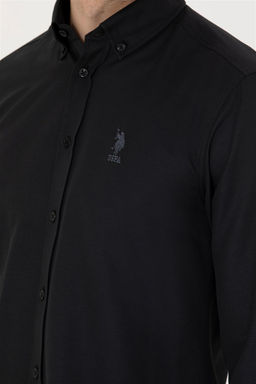 Мужская черная базовая рубашка с длинным рукавом Неожиданная скидка в корзине - U.s. polo assn фото 7