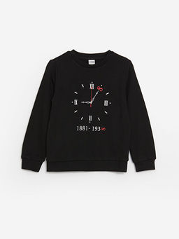 Bisiklet Yaka Atat?rk Temal? Uzun Kollu K?z ?ocuk Sweatshirt