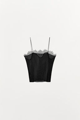 PLEATED TOP WITH LACE HEM - Zara фото 6