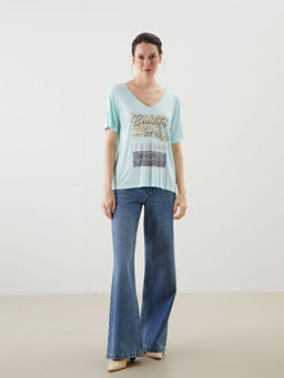 V Yaka Bask?l? Kad?n Ti??rt