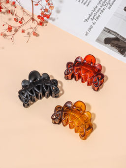 Цена за 12 шт. Крабик для волос «Джастин», петельки, 6 см, МИКС