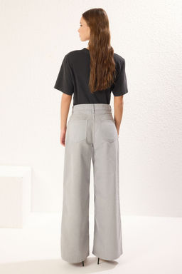 Gri Normal Bel Loose Wide Leg Jeans TWOSS25JE00198 - Trendyolmilla фото 5