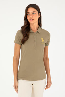 Женская базовая футболка цвета хаки Неожиданная скидка в корзине - U.s. polo assn фото 8