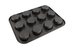 Форма металлическая S-CHIEF FPC-0044 для кексов, маффинов, капкейков 35 х 26.5 см серый