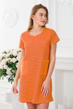 Туника женская из кулирки Руслана красная полоса на жёлтом - Амадэль фото 5