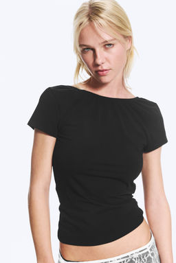 Camiseta corta con espalda abierta - H&m фото 3