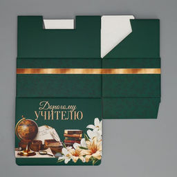 Цена за 2 шт. Коробка подарочная сборная, упаковка, Дорогому учителю, 22 х 15 х 10 см