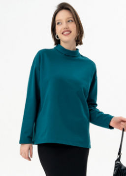 Базовый джемпер из мягкого хлопкового трикотажа Футер 2-х нитка - Solo mio фото 10