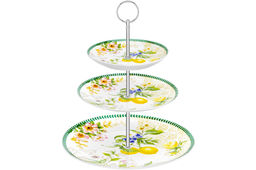 Блюдо-этажерка 3-х ярусная Лимоны 27*27*34 см NEW BONE CHINA
