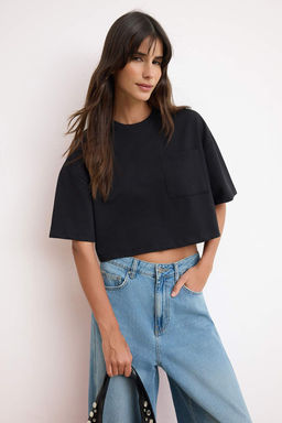 Kahverengi Boxy Dusuk Kol K?sa Kollu %100 Pamuk Orme T-Shirt TWOSS26TS00185 - Trendyolmilla фото 5