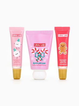 Новогодний подарочный набор косметики: крем для рук, бальзам для губ, пилочка для ногтей, URAL LAB фото 4
