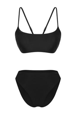 TRENDYOLMILLA Siyah Bralette Biyeli S?rt Detayl? Regular Bikini Tak?m? TBESS25BT00080  фото 6