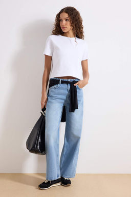 Siyah Beli Ayarl? Yuksek Bel Wide Leg/Genis Paca Jeans TWOAW26JE00265 - Trendyolmilla фото 7