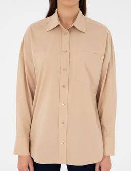Bej Oversize Uzun Kollu G_mlek