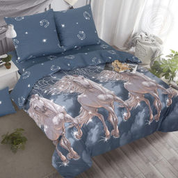 Постельное белье Пегас (поплин DE LUXE) 1,5 сп./Пододеяльник: 1 шт. - 215*145; Простыня: 1 шт. - 215*150; Наволочка: 2 шт. - 70*70; DE LUXE