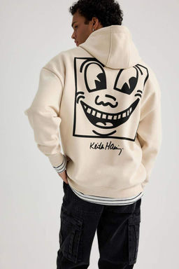 Толстовка с капюшоном и принтом на спине Keith Haring Oversize