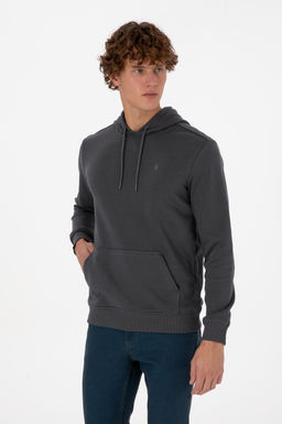 Erkek Regular Fit Kap__onlu Gr_ Basic Sweatshirt Sepette S_rpriz _ndirim - U.s. polo assn фото 3