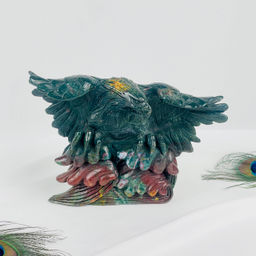 Статуэтка резная "Орёл" из Яшмы "Гелиотроп"