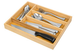 Лоток для столовых приборов 37*30*4,5 см бамбук
