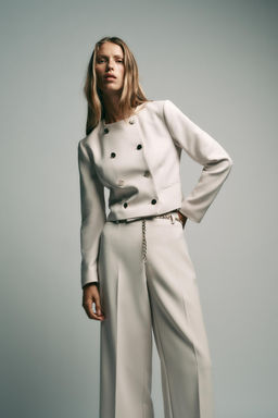 SHORT DOUBLE-BREASTED BLAZER - Zara фото 6