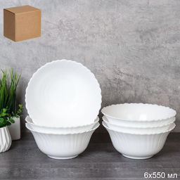 Набор суповых тарелок 6 штук 550 мл 165 мм Тюльпан / FLHKW60 (WHITE) /уп 8/