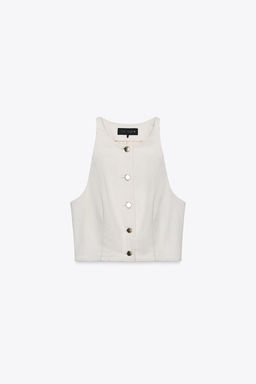 Z1975 DENIM CROP WAISTCOAT - Zara фото 6