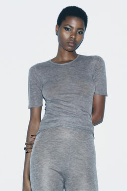 100% WOOL T-SHIRT - Zara фото 4