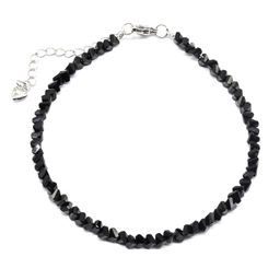 Браслет из циркона огранка 4мм, цвет черный, 22см