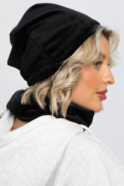 Комплект шапка шестиклинка и снуд (черный) ШШС4-23М