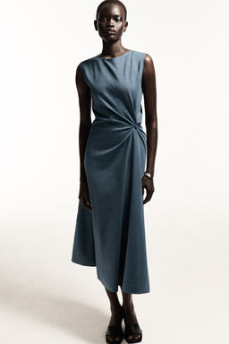 VESTIDO MIDI EL?STICO CON DETALLE DE NUDO - H&m фото 7