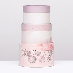 Набор шляпных коробок 3 в 1 Цветы , завальцованная, 16 х 10, 14 х 9, 13 х 8,5 см - UPAK LAND фото 3