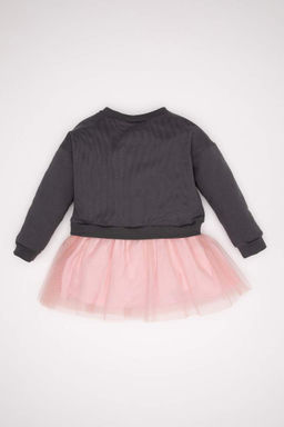 Платье с длинными рукавами и Микки и Минни для маленьких девочек Disney - Defacto фото 5