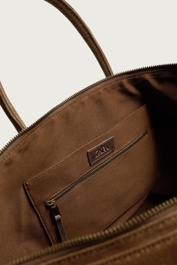 BOLSO SHOPPER DETALLES PIEL / Marr?n Tabaco - Zara фото 8