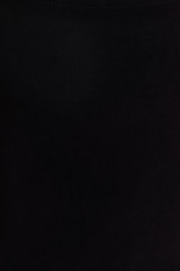 Siyah Kal?n Ask?l? Fitted/Vucuda Oturan Esnek Orme Maxi Kalem Elbise TWOSS24EL00137