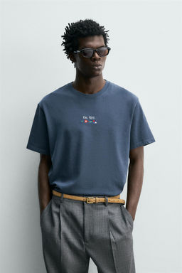 CAMISETA BOLSILLO BORDADOS N?UTICOS / Azul lavado