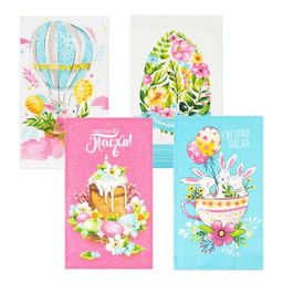 Набор полотенец кухонный Доляна Пасхальные забавы 35х60см-4шт, 100% хлопок  фото 2