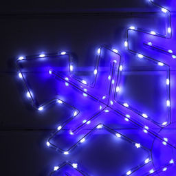 Светодиодная фигура «Снежинка», 90 см, дюралайт, 280 LED, 220 В, мигание, свечение белое/синее