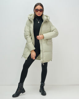 Куртка зимняя женская с капюшоном модная салатового цвета 3193Sl - Visdeer фото 20