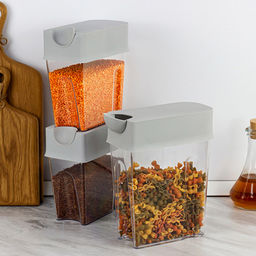 Банка для сыпучих продуктов пластмассовая Фолд 1,6л, 18,5х9х18,5см, смоки (Россия) - Домашняя мода фото 11