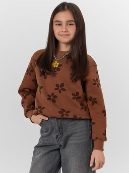 Свитшот для девочек коричневый