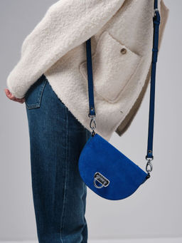 Сумка замшевая Azaro 31032 синяя гуашь