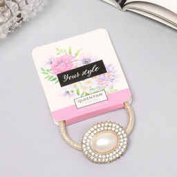 Цена за 6 шт. Резинка для волос «Кейли», овал, 5 см