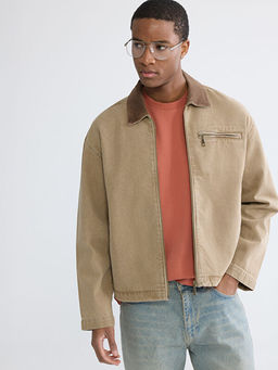 Rahat Kal?p Kadife Yaka Erkek Jean Ceket