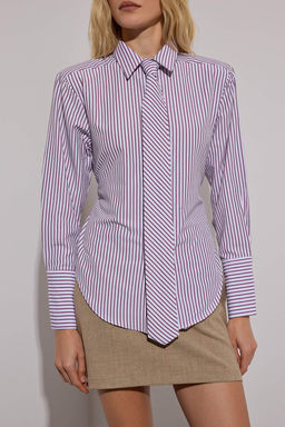 Kahverengi Limited Edition Kravat Detayl? Fitted Gomlek TWOAW26GO00047 - Trendyolmilla фото 3