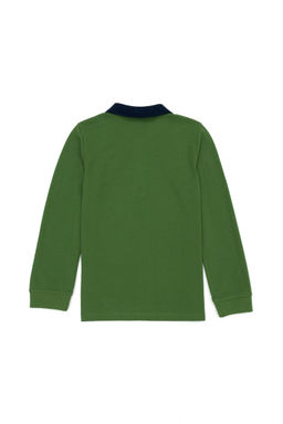 Зеленый базовый свитшот с воротником-поло для мальчиков Неожиданная скидка в корзине - U.s. polo assn фото 2