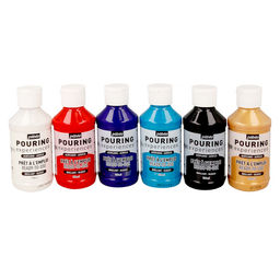 Краска акриловая PEBEO набор красок жидкого акрила для техники флюид арт 524601 6 цв. х 118 мл 524601