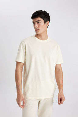 New Regular Fit Bisiklet Yaka Basic Duz %100 Pamuk K?sa Kollu Tisort - Defacto фото 3
