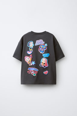 CAMISETA EFECTO LAVADO KPOP DEMON HUNTERS NETFLIX / Gris antracita
